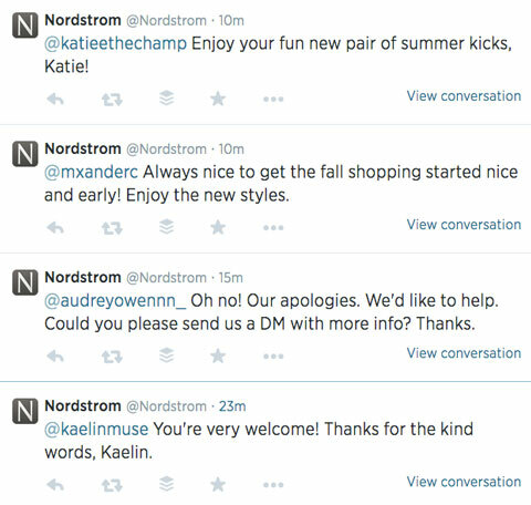 feed de twitter de nordstrom