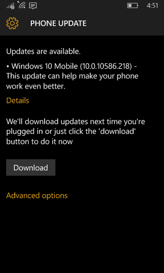 Actualización de abril de Windows 10 Mobile