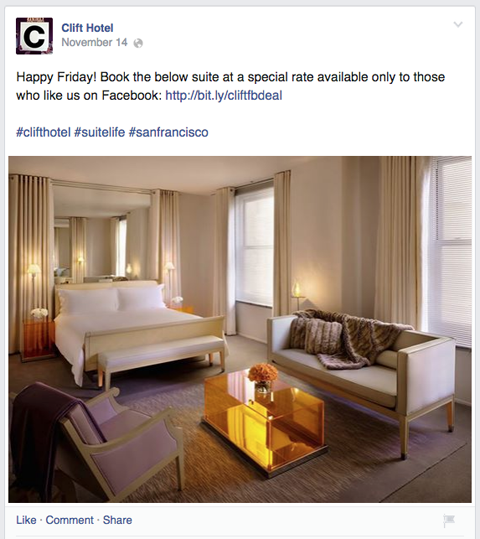 upate facebook del hotel clift