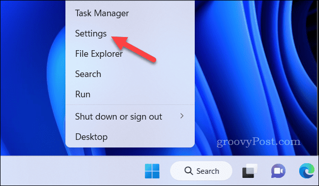 Abra el menú Configuración en Windows 11