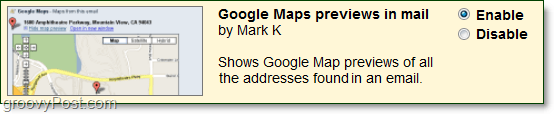 Revisión de vistas previas de Google Maps en Gmail Labs