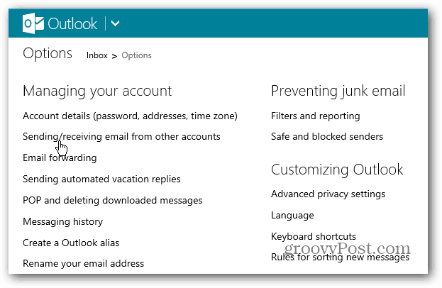 Consejo de Outlook.com: configure su cuenta de correo electrónico predeterminada