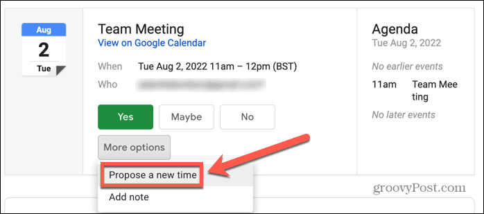 google calendario gmail proponer nueva hora
