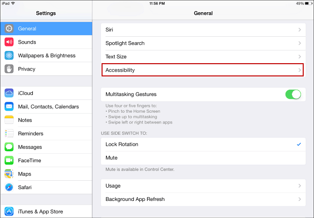 Accesibilidad de iOS 7