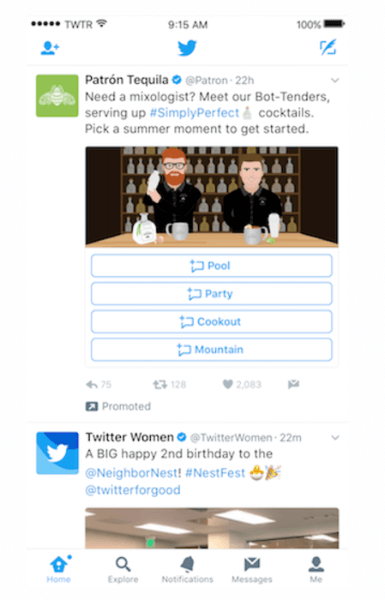 Twitter lanzó nuevas Tarjetas de Mensaje Directo personalizables.