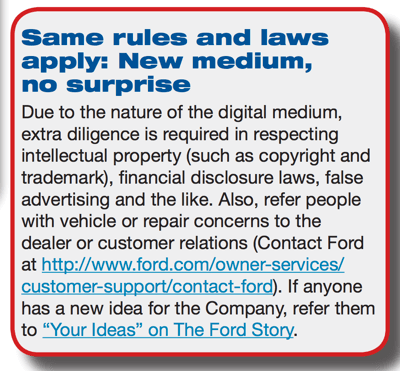 Ford Motor Company pide a los empleados que ayuden a los clientes en línea al proporcionarles una URL única que dirija a los clientes al recurso o contacto apropiado para su problema.
