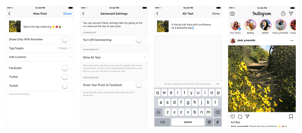 Instagram está agregando dos nuevas funciones de accesibilidad para ayudar a los usuarios con discapacidad visual a acceder a las fotos y videos compartidos en la plataforma.