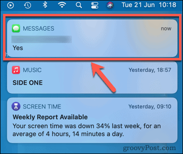 notificaciones de mensajes mac