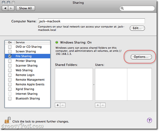 Compartir archivos y carpetas OS X - Windows 7