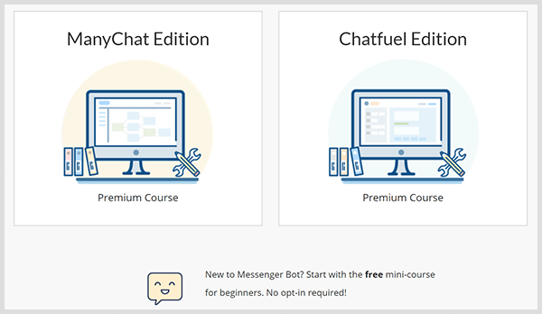 Dana Tran ofrece cursos de bot para ManyChat y Chatfuel en su sitio web.