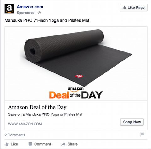 anuncio de facebook de Amazon