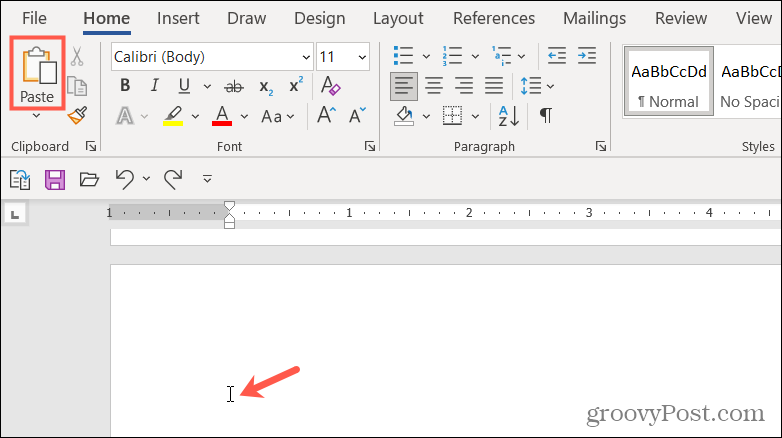 Pegar contenido para duplicar una página en Word