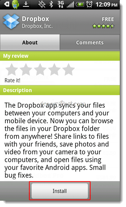 Instalar Android Dropbox