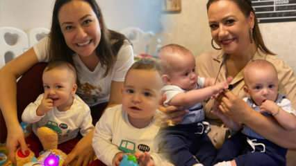 ¡La nueva pose de la presentadora Ezgi Sertel con sus hijos gemelos! 