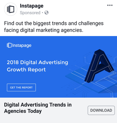 Técnicas de anuncios de Facebook que brindan resultados, ejemplo de Instapage que ofrece un estudio de caso