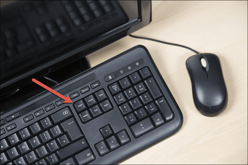 La tecla de inserción en un teclado