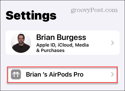 aplicación de configuración de airpods pro