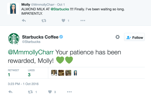 tweet de Starbucks