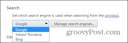 Proveedor de búsqueda de Chrome