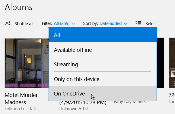 filtrar OneDrive