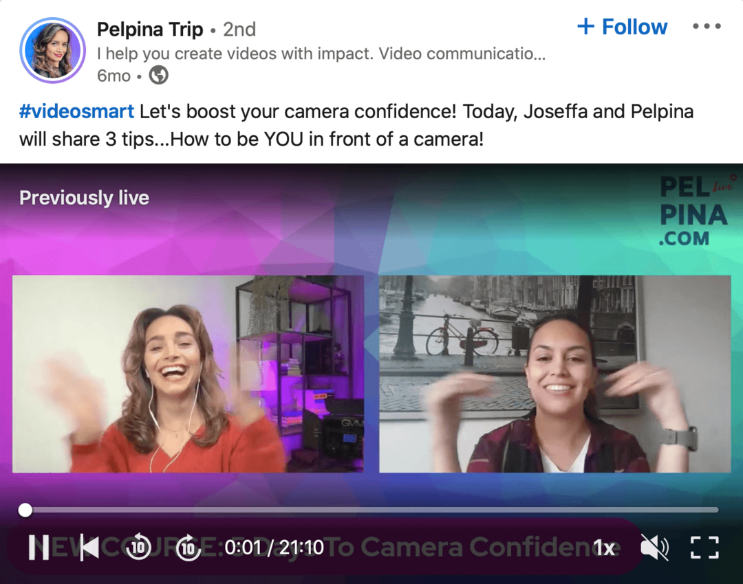 imagen del video de LinkedIn de Pelpina Trip