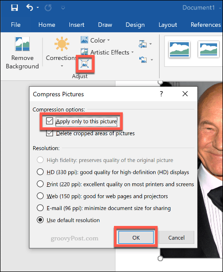 Comprimir imágenes en Microsoft Word