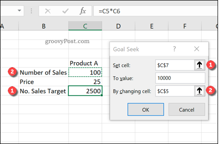 Usar Goal Seek en Excel