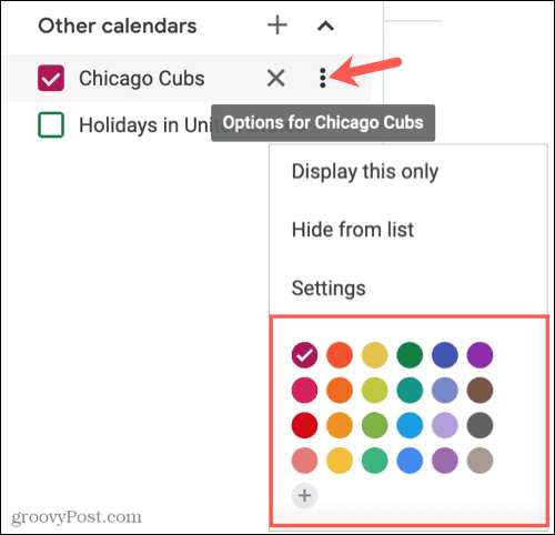 Cambiar el color del calendario