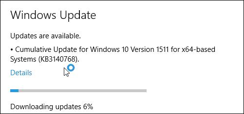 Actualización acumulativa de Windows 10 KB3140768