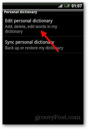 Añadir diccionario Android 5