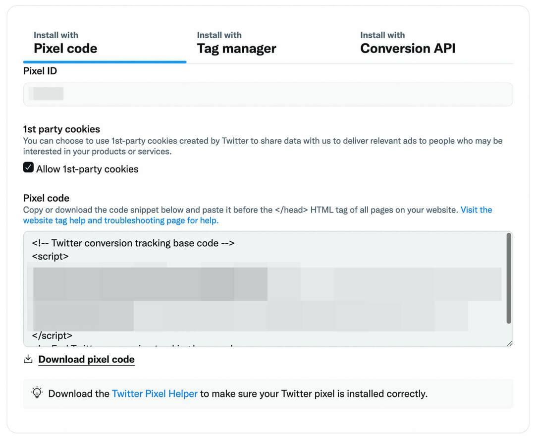 cómo-instalar-el-nuevo-twitter-pixel-with-code-tab-review-settings-allow-first-party-cookies-example-5