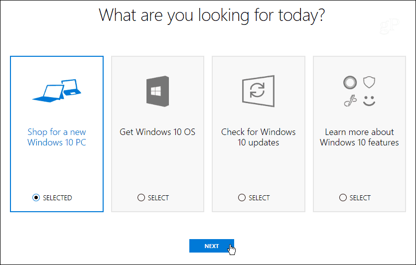 Windows ayuda a elegir