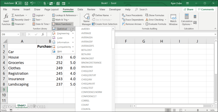 Seleccionar averageif en Excel