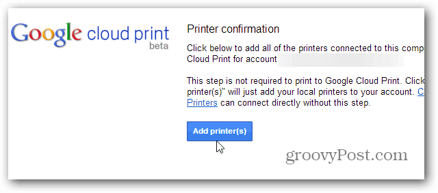 Agregar impresoras Cloud Print