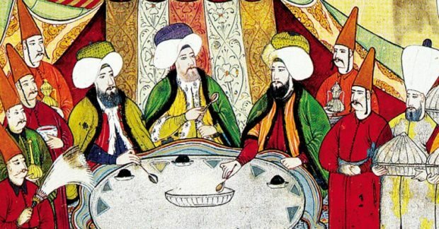 Fiesta de comida del sultán otomano