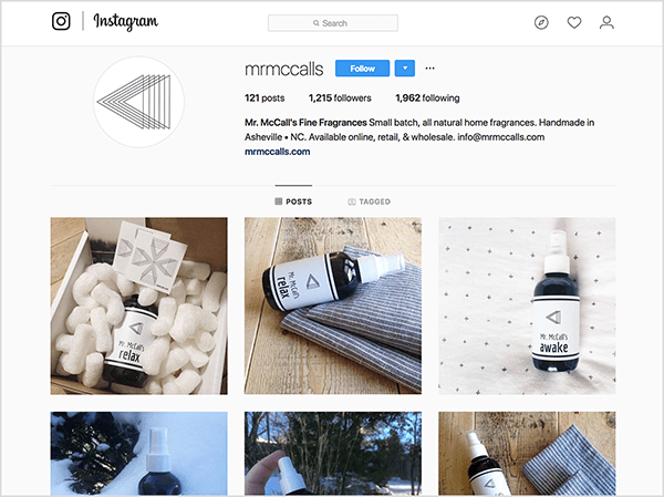 Tyler J. McCall tenía un perfil de Instagram para un producto que solía vender, Mr. McCall’s Fine Fragrances.