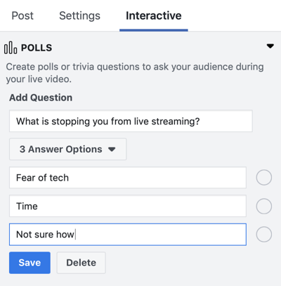 Cómo utilizar Facebook Live en su marketing, paso 5.