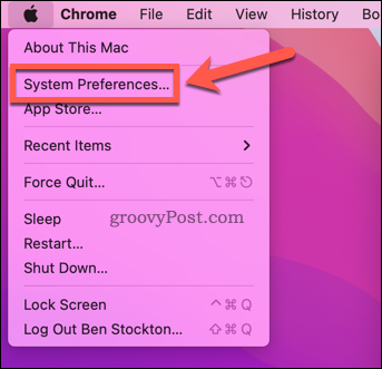 Abra las preferencias del sistema en una Mac