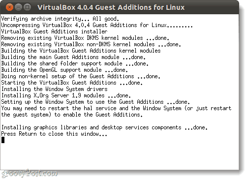 ejecutar adiciones de invitados virtualbox en linux