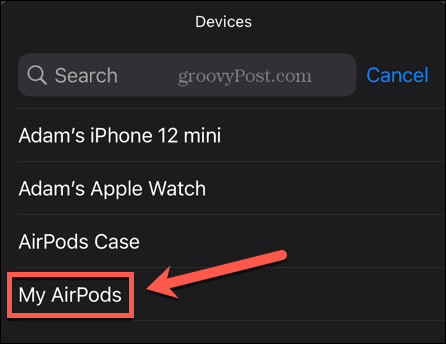 iphone seleccionar widget de batería de airpods