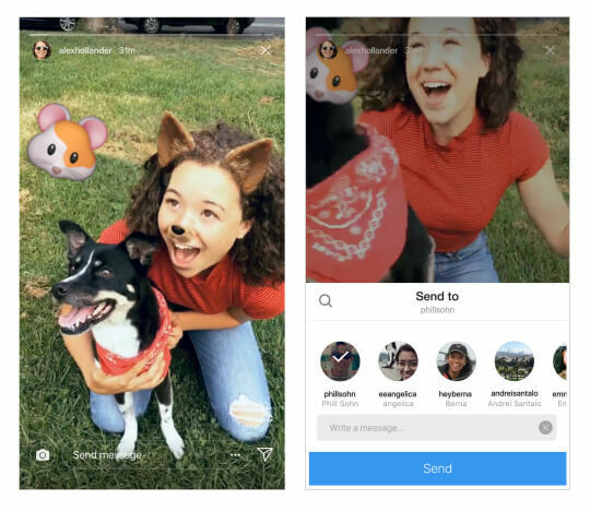 Instagram anunció que los usuarios ahora pueden compartir Historias de Instagram en Direct.