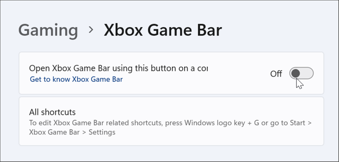 deshabilitar la barra de juegos de xbox en windows