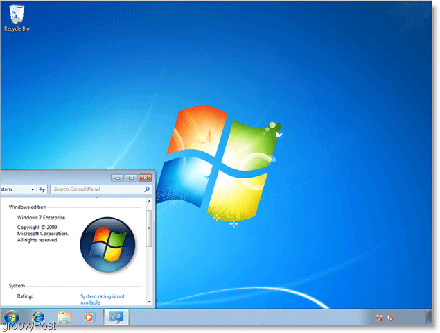 Windows 7 Enterprise, ejecutándose como un VHD