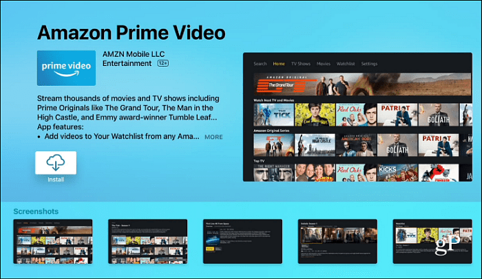 Instalar Amazon Prime Video Apple TV