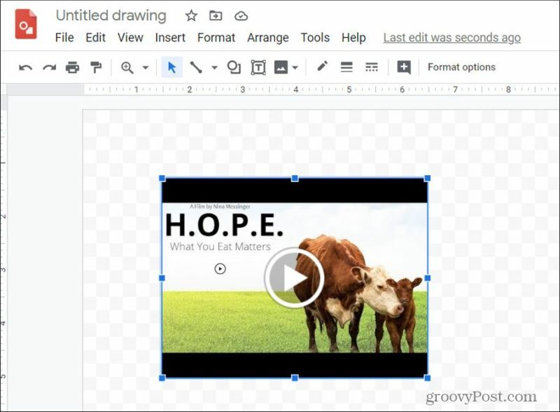 insertar video en dibujos de google