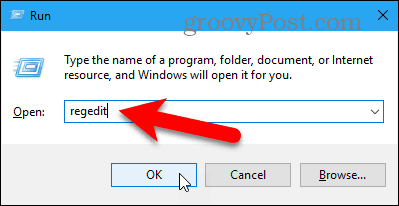 Abra el Editor del registro en Windows 10
