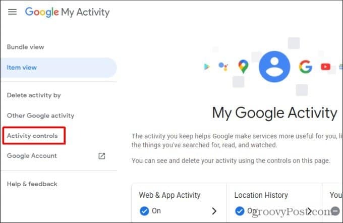 controles de actividad de google