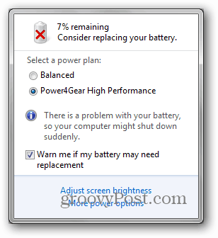 considere reemplazar la batería de Windows 7