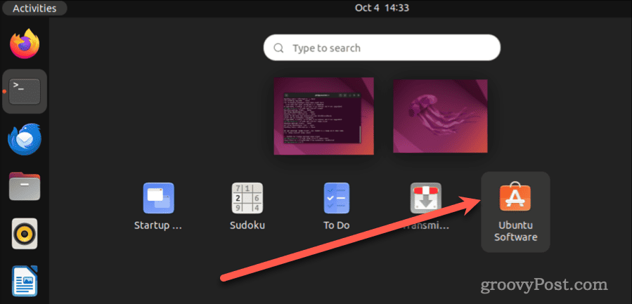 Haga clic en Software de Ubuntu
