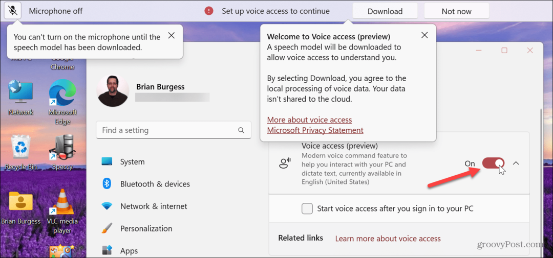 Habilitar y usar Voice Access en Windows 11